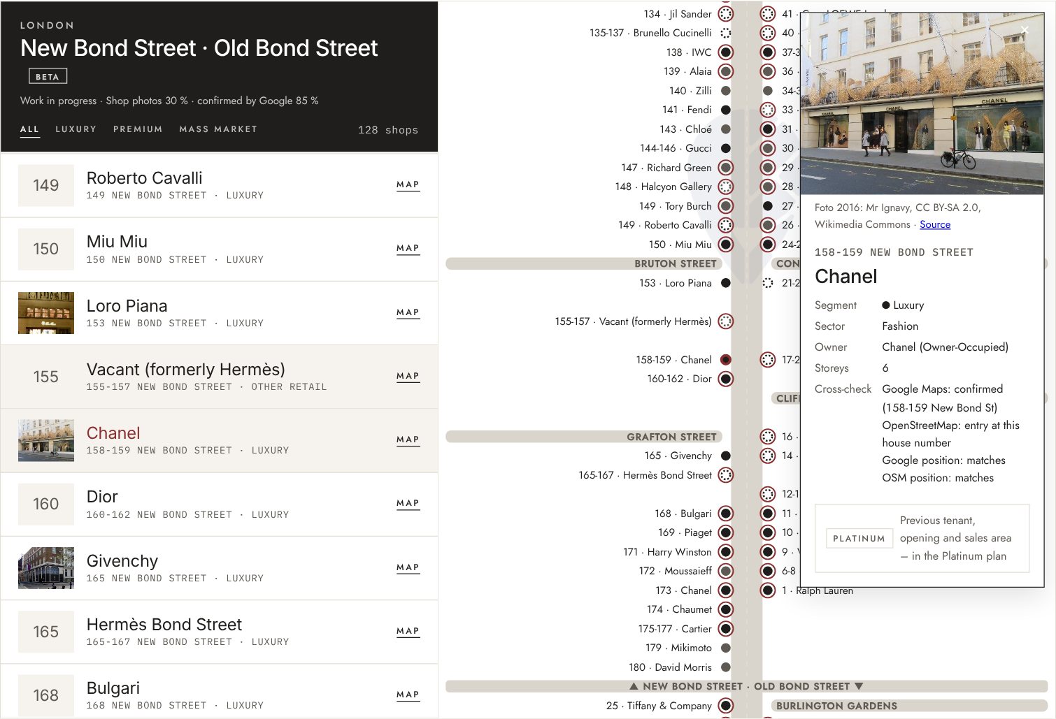 Street Map New Bond Street, London